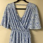 Pinkblush MATERNITY AND POST PARTUM WRAP DRESS BLUE FLORAL PRINT V BACK AND TRUE WRAP Photo 9