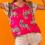 NWT Bibi Jersey Block Tiger Top Pink Photo 1