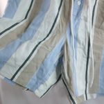 Liz Claiborne Liz Sport 14 Paper Bag Striped Blue Tan Cotton Shorts Plus Photo 5
