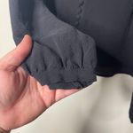 Mulberry  vntg black 100% silk button detail crop blouse sz UK 12 US 8 Photo 5