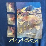 Fruit of the Loom VTG Alaska Graphic Sweatshirt Blue Crewneck Wildlife Size M Photo 3