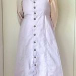 Vintage 1990s Lilac ButtonFront Pinafore Dress Soft Cotton Minimal Cottagecore Purple Size 6 Photo 0