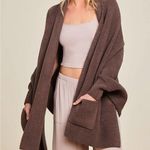 Barefoot Dreams Cardigan Cozy Chic Lite Brown Hoodie Pockets Malibu Photo 0