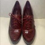 Nine West  burgundy Croc Embossed Leather Heels  - Size 7.5M Photo 1