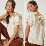 Anthropologie  Daily Practice Emrbroidered Short Sleeves Hoodie Photo 1