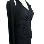 Cinq à Sept Cinq A Sept NEW Tiffy Cut Out Shoulder Bell Sleeve Ruched Jersey Dress Black 2 Photo 4