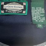 La Chine Knitwear by Galinda Wang Striped Blazer Jacket Gold Buttons Nautical 2X Blue Photo 4