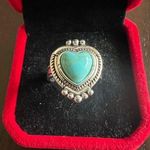 Women’s Stainless Steel Silver Simulated Faux Turquoise Ring Size 7 New Photo 0