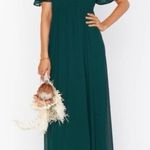 Show Me Your Mumu  Emily Empire Maxi‎ Dress in Emerald Chiffon Size Medium NWT Photo 0