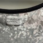 Maurice's Maternity Black Floral short sleeve belly cinched shirt size 2X Photo 2