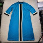 Vanity Fair VTG House Coat Womens 42 Blue Velour Stripe Thick Warm Zip Up Robe Photo 6