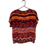 Cappagallo Sport Vintage 90’s Blouse Western Southwestern Tribal Print Size 8 Brown Photo 3