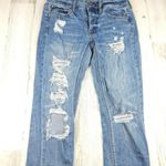 American Eagle  Womens Tomgirl Jeans Destroyed Distressed Button Fly Size 2 REG Photo 3