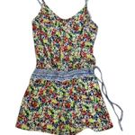 CAbi  5261 Floral Print Romper Sleeveless Drawstring Waist Casual Summer Size Med Photo 2