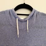 Aeropostale Live Love Dream by Blue and White Striped Knit Hooded Sweatshirt M Photo 3