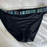 Anne cole  Black Blue Metallic Belted Bikini Bottom Bathing Suit Womens Medium M Photo 0