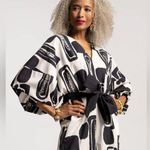 FRANCES VALENTINE Rosa Caftan Flintstone Oyster Black Size XL Photo 0