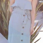 Korean style Off shoulder white linen dress Size M Photo 0