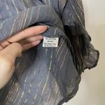 Jen's Pirate Booty  blue striped button down shimmer Troubadour Top XS Photo 5