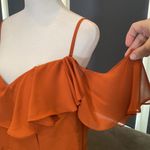 Women’s Orange Chiffon Prom Party Dress Corset Back Spaghetti Straps Size 16W Orange Photo 3