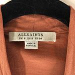 ALLSAINTS  Novi Sleeveless Wrap Dress Rust Brown V-Neck Draped US 2 Photo 3