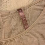 Mauve Sheer Lace and Knit Accent T Shirt Size M Photo 3