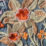 Sundance  Floral Boho Silk Like Cordelia Tunic Embroidered Blue Blouse small Photo 3