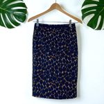 Boden USA Boden Martha Ikat Animal Print Pencil Skirt in Navy Photo 3