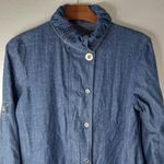 Live a Little  S Chambray Snap Zip Front  Shacket Top Work Shirt Photo 3