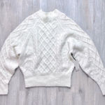 White Cable Knit Sweater S Photo 0