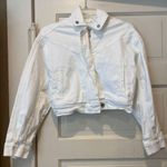 Abercrombie & Fitch Abercrombie White Cropped Denim Jacket Photo 0