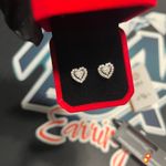 925 Sterling Silver Earrings Moissanite Heart Photo 3