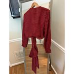 Urban Outfitters  Red Gingham Wrap Shirt Women Medium NWT Photo 5