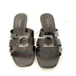 Brighton Palace Women's Size 7 M Brown Patent Leather 3 Strap Open Toe Heel Shoe Photo 1