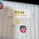 Maeve  Anthropologie White Strawberry Embroidered Square Neck Sweater Womens S Photo 7