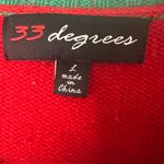 33 Degrees Ugly Christmas Sweater Tinsel Accents Cat Red Size L Photo 5