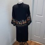 Citron Japanese Style Skirt Set Black EUC Sz L/XL Silk Asian Inspo Tunic Size L Photo 9