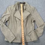 Iris Setlakwe Perforated Suede Moto Jacket Zip Up Women's 8 Beige Long Sleeve Tan Photo 5