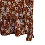 CeCe Brown Floral Off Shoulder Ruffle Long Sleeve Peplum Top Women's Size S Photo 2