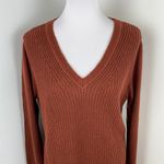 Stitch Fix  RD Style Josslyn V-Neck Sweater Burnt Orange Chunky Knit Cotton Large Photo 4