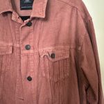 ZARA  Corduroy Long Sleeve Button Up Mauve Shacket Jacket sz Medium Photo 4