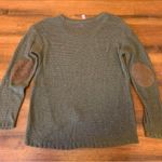 Alya sweater women’s large hunter green brown elbow patches open knit Photo 4