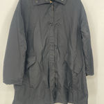 Gallery Vtg  Womens Black Trench Coat Jacket Cheetah Liner Hood Outerwear Size M Photo 0