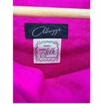 Vtg Abrizzi 100% Pure Silk Dress Pink Asymmetrical Neck Puff Sleeve Belted 6 Photo 2