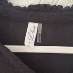 Black gauze lettuce trim button down flowy butterfly sleeve blouse Size M Photo 1