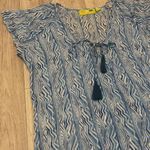 Rock flower paper blue print geometrical coverup tassel White Size M Photo 2