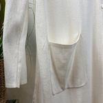 J.Jill Ivory Ribbed Light Weight Button Ribbed Pocket Duster Cardigan Sweater L Photo 2