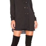 L'Academie The Military Dress Long Sleeve Black Double Breasted Size Medium Photo 0