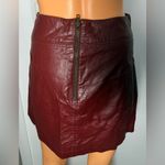Elegant Maroon Leather Mini Skirt Red Size 2 Photo 3