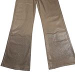 Paige  Leenah Coated Metallic Shimmer High Rise Wide Leg Jeans Latte Tan Size 32 Photo 6